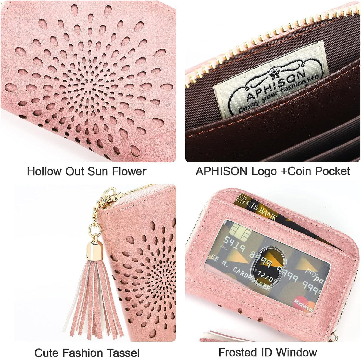 Compact Card and Cash Wallet with Keychain