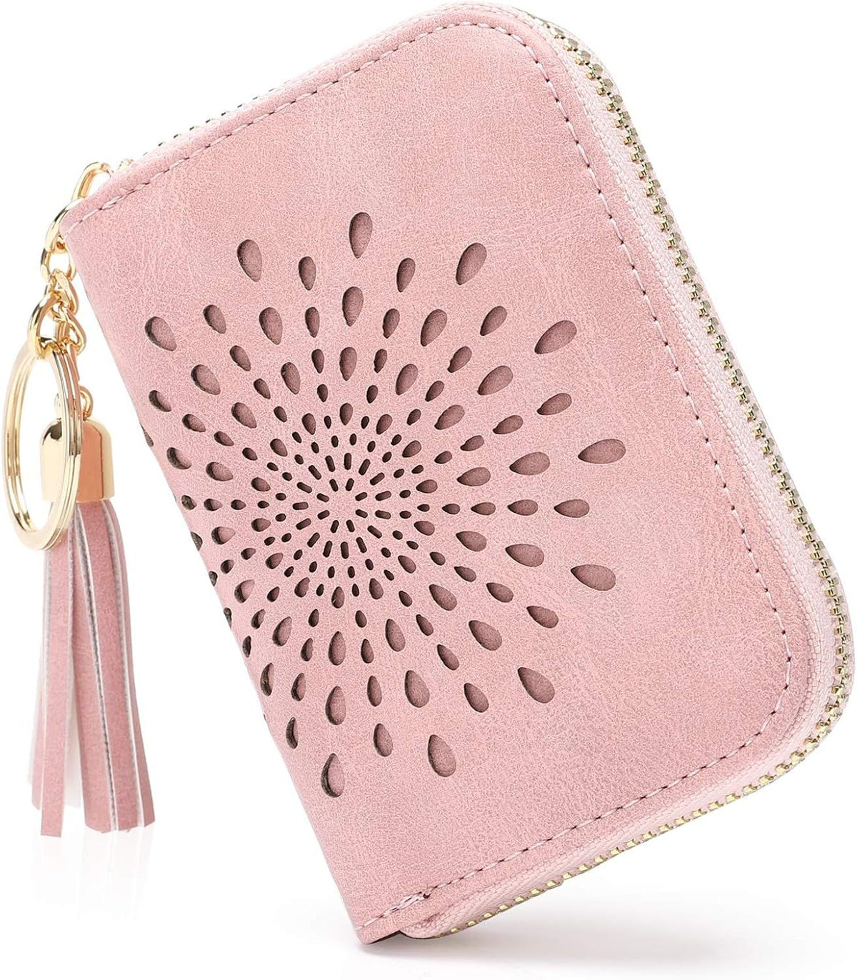 Compact Card and Cash Wallet with Keychain