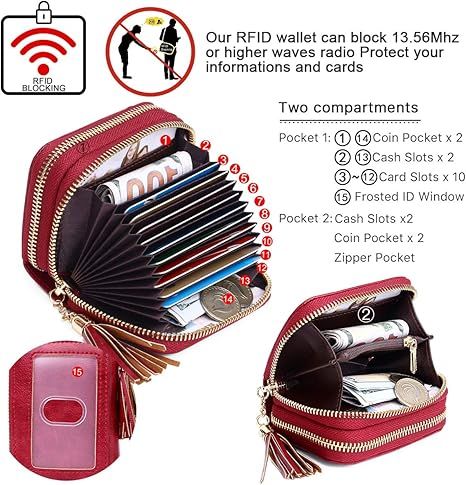 Compact Card and Cash Wallet with Keychain