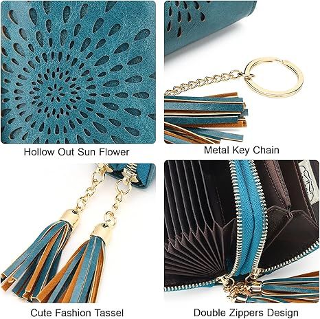 Compact Card and Cash Wallet with Keychain