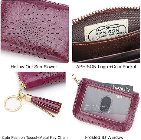 Compact Card and Cash Wallet with Keychain