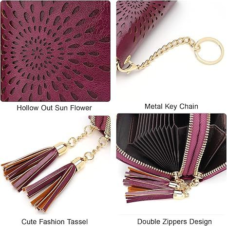 Compact Card and Cash Wallet with Keychain