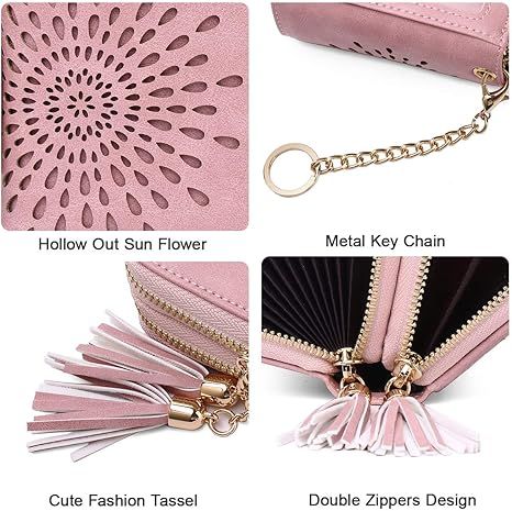 Compact Card and Cash Wallet with Keychain