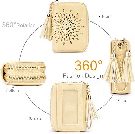 Compact Card and Cash Wallet with Keychain