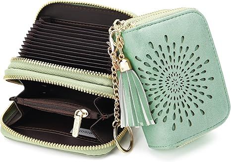 Compact Card and Cash Wallet with Keychain
