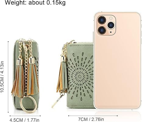 Compact Card and Cash Wallet with Keychain