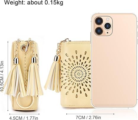 Compact Card and Cash Wallet with Keychain
