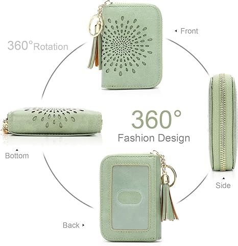 Compact Card and Cash Wallet with Keychain