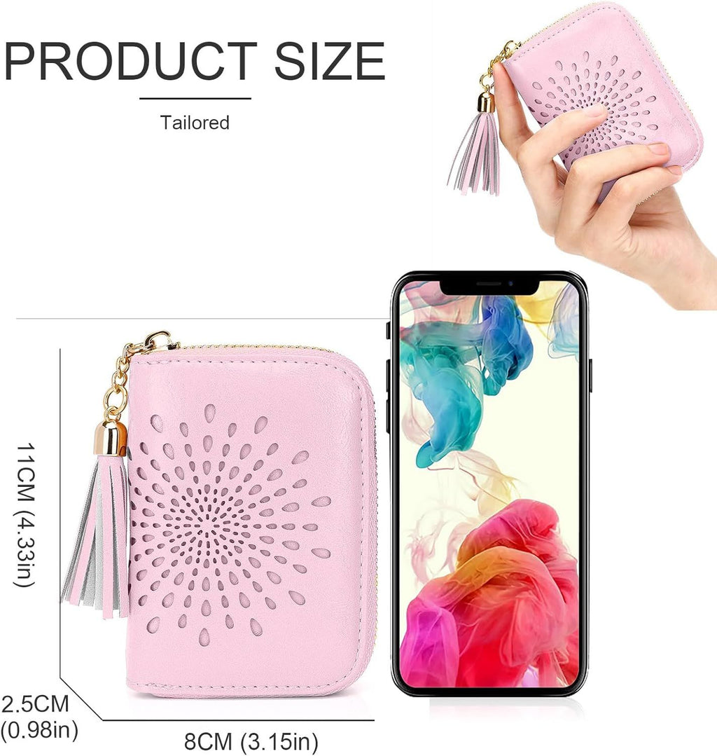 Compact Card and Cash Wallet with Keychain