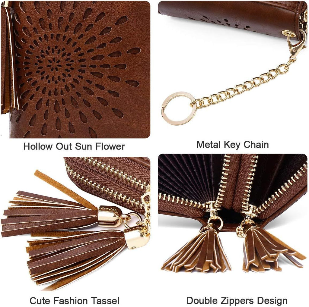 Compact Card and Cash Wallet with Keychain