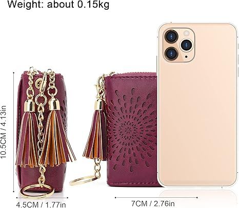 Compact Card and Cash Wallet with Keychain