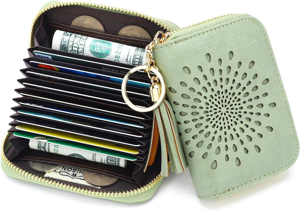 Compact Card and Cash Wallet with Keychain