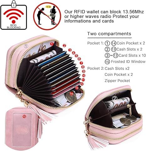Compact Card and Cash Wallet with Keychain