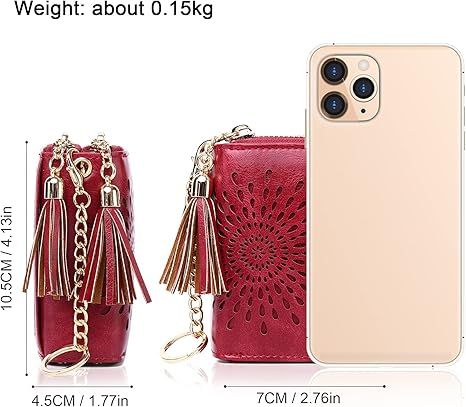 Compact Card and Cash Wallet with Keychain
