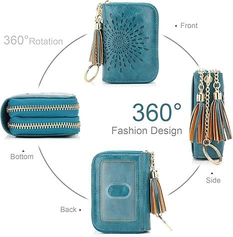 Compact Card and Cash Wallet with Keychain