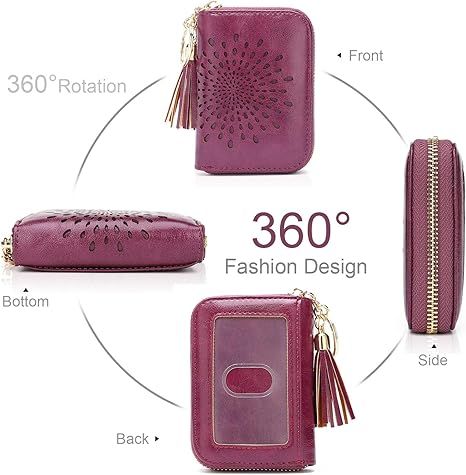 Compact Card and Cash Wallet with Keychain