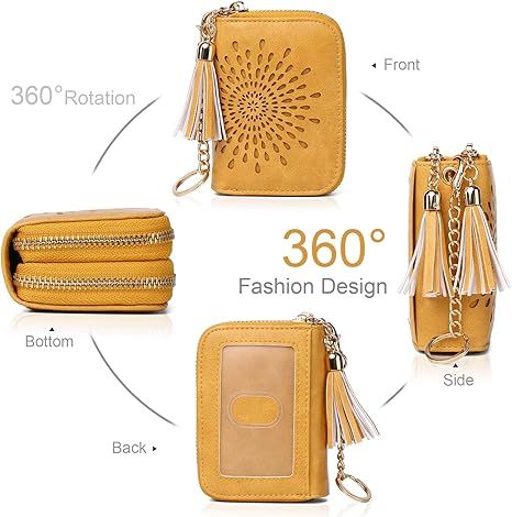 Compact Card and Cash Wallet with Keychain