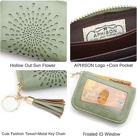 Compact Card and Cash Wallet with Keychain