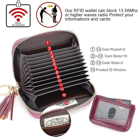 Compact Card and Cash Wallet with Keychain