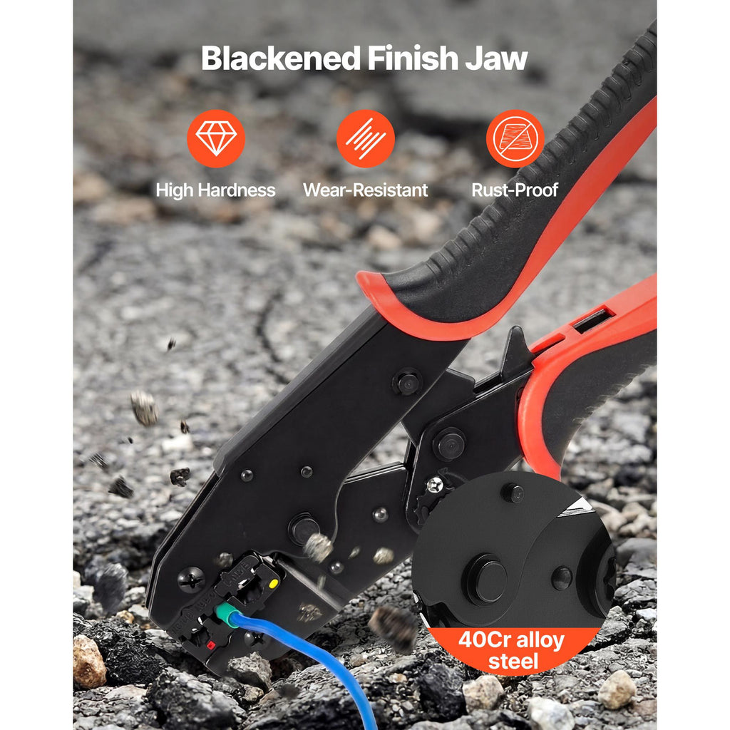 Ratcheting Wire Crimper Tool, 22-10 AWG with Adjustable Force