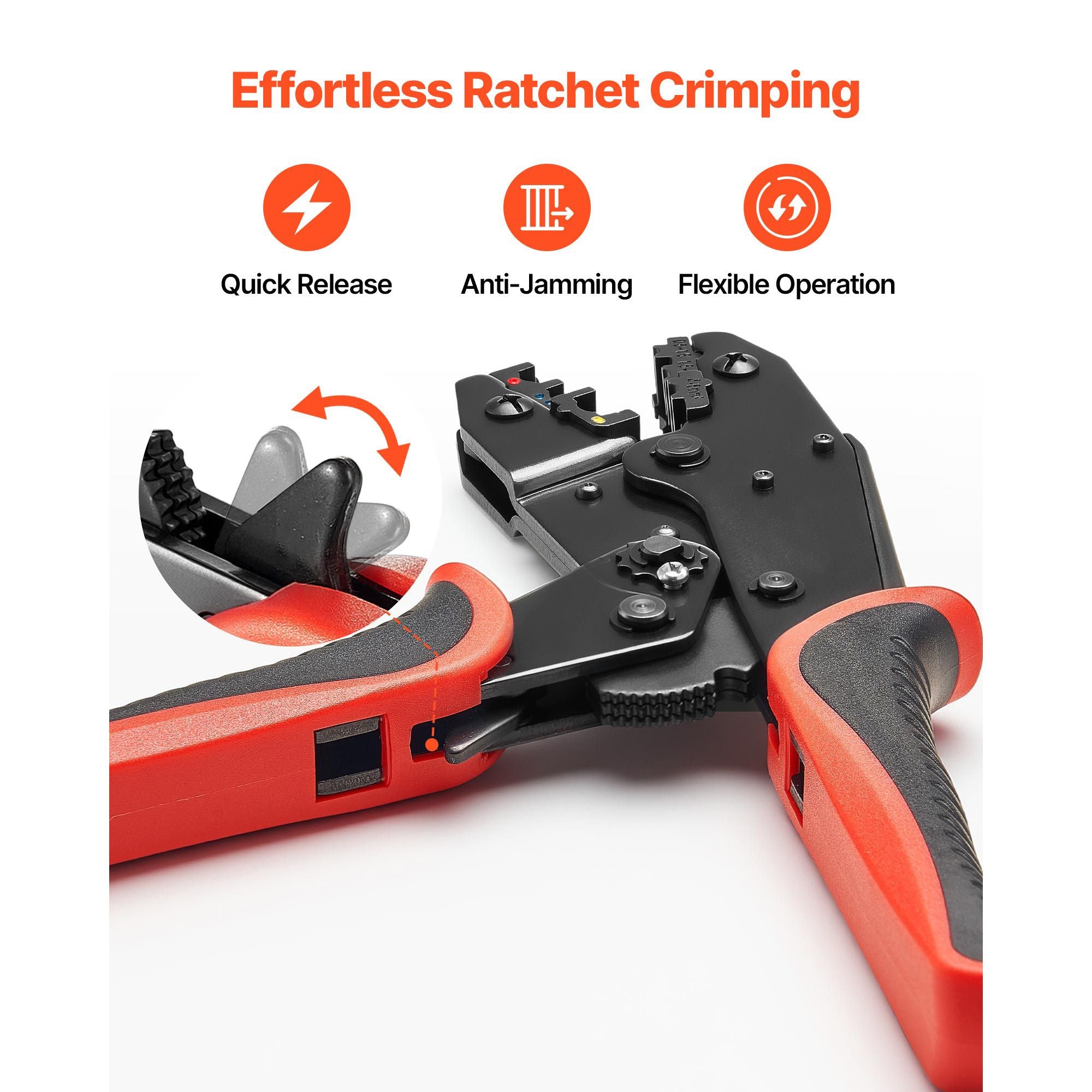 Ratcheting Wire Crimper Tool, 22-10 AWG with Adjustable Force