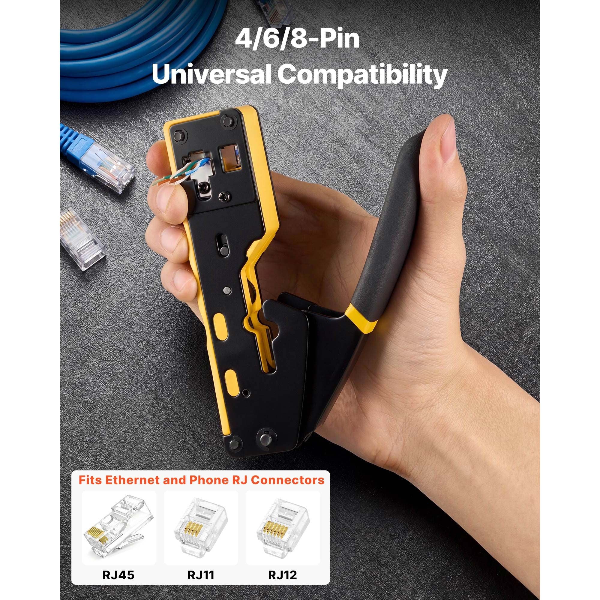 Ethernet and Phone Crimping Kit with Cable Tester