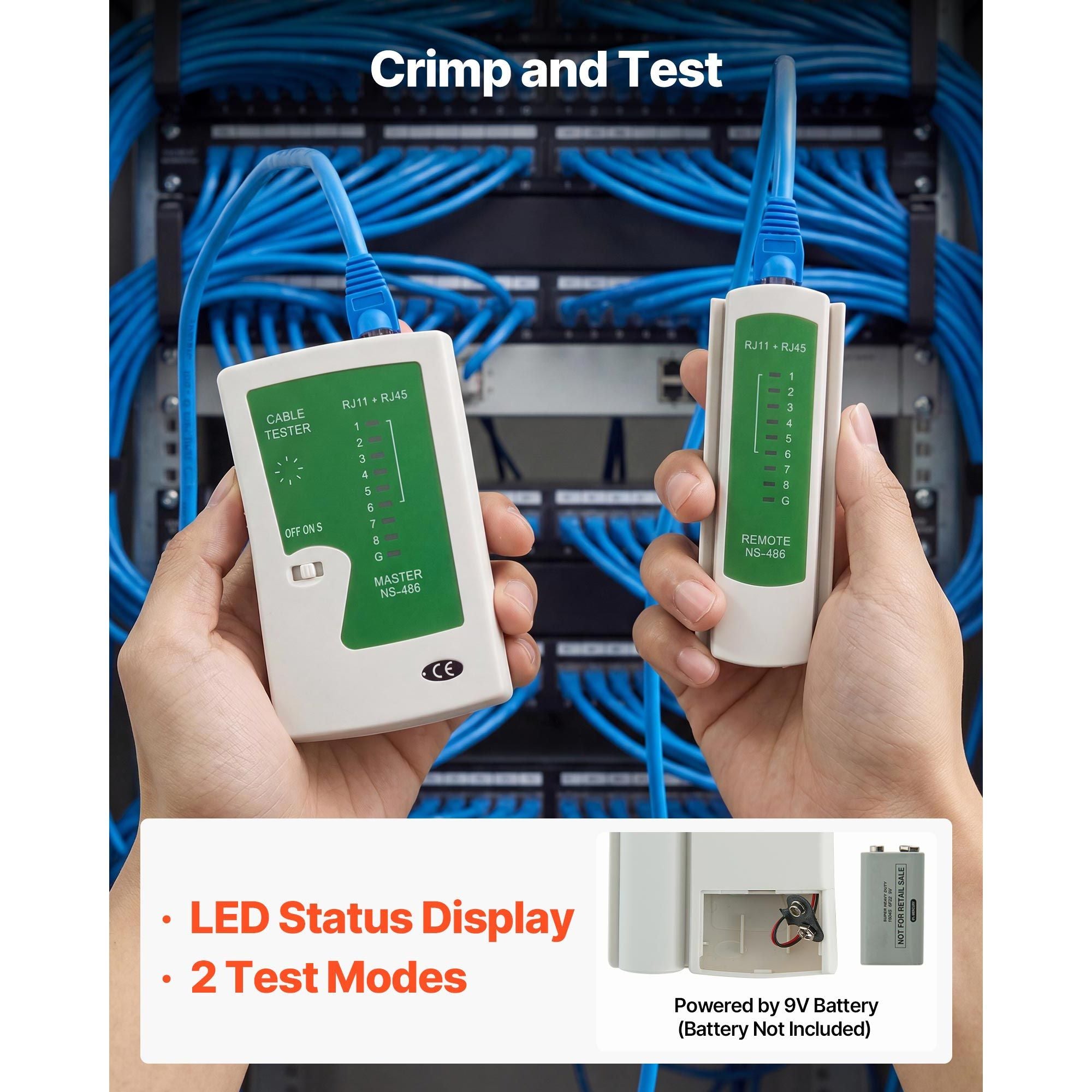 Ethernet and Phone Crimping Kit with Cable Tester