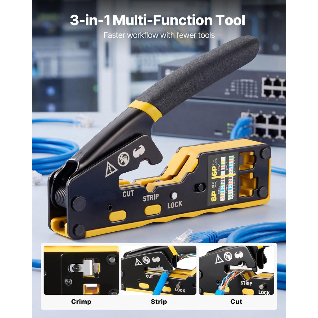 Ethernet and Phone Crimping Kit with Cable Tester