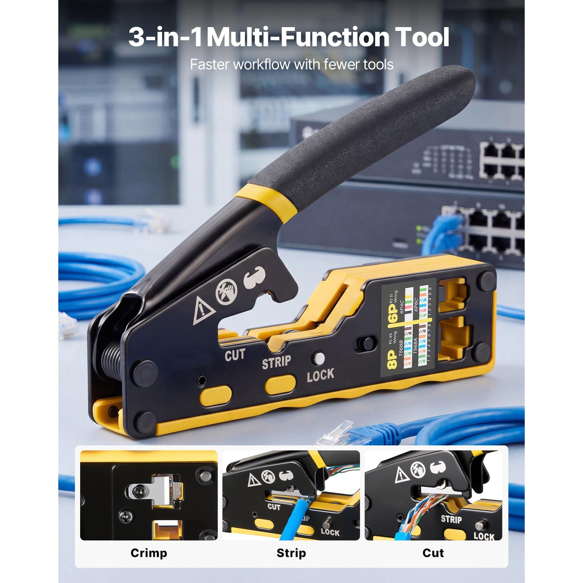 Ethernet and Phone Crimping Kit with Cable Tester