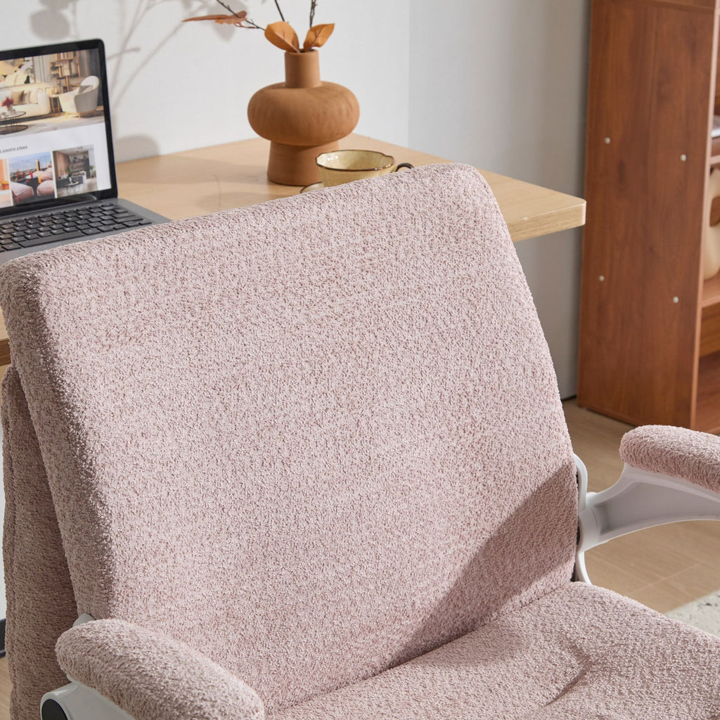 2-in-1 Flip-Up Back Office Chair with Wide Seat & Airbag Lumbar Support