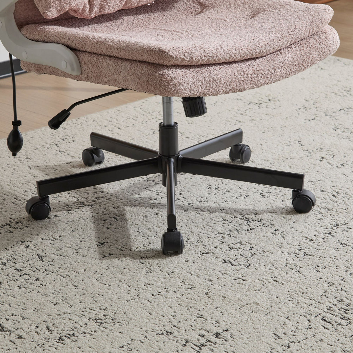 2-in-1 Flip-Up Back Office Chair with Wide Seat & Airbag Lumbar Support