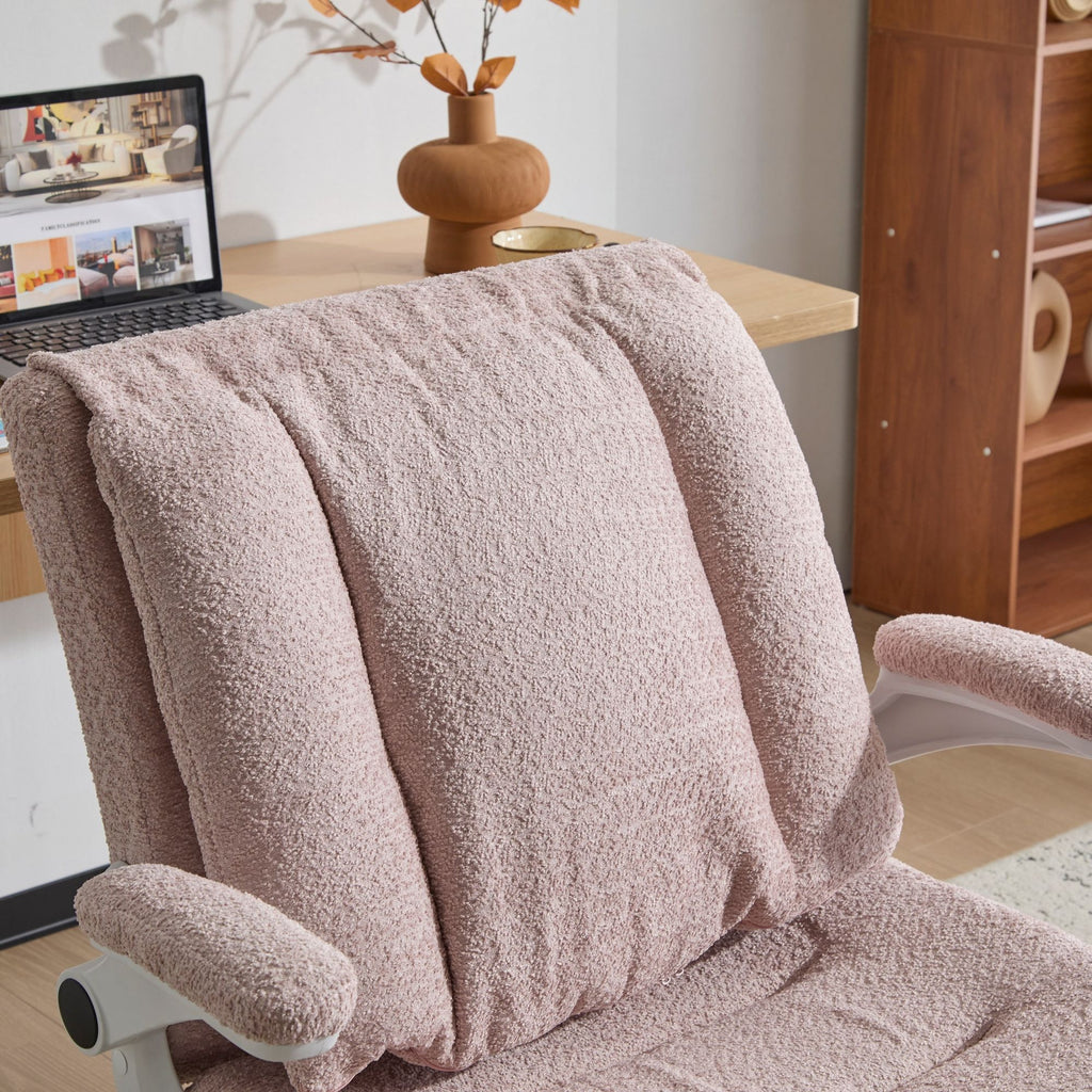 2-in-1 Flip-Up Back Office Chair with Wide Seat & Airbag Lumbar Support