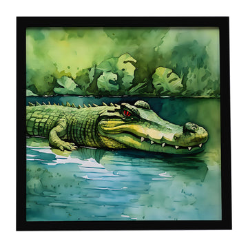 Crocodile Framed Wall Art with Contemporary Style