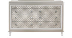 Champagne Glam Dresser with Acrylic Legs & Jewel Accents