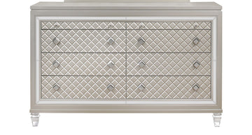Champagne Glam Dresser with Acrylic Legs & Jewel Accents