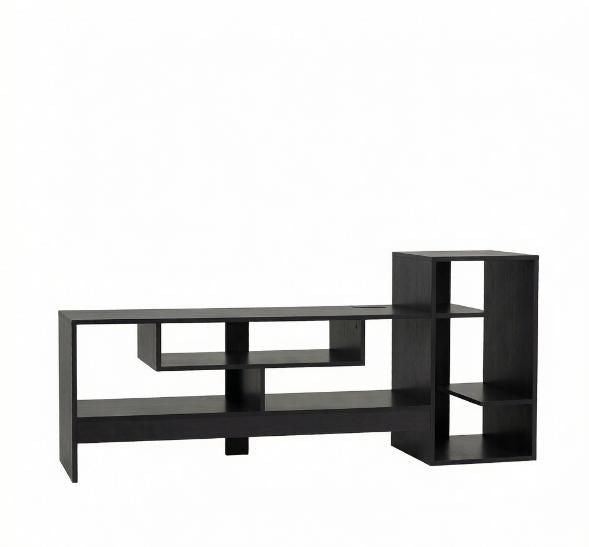 Cube TV Stand for 55 TV with Open Storage Shelves And Power Outlets Modern Living