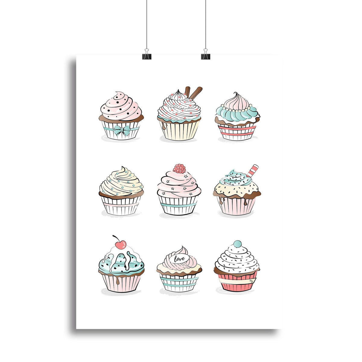 Colorful Cupcakes Wall Art