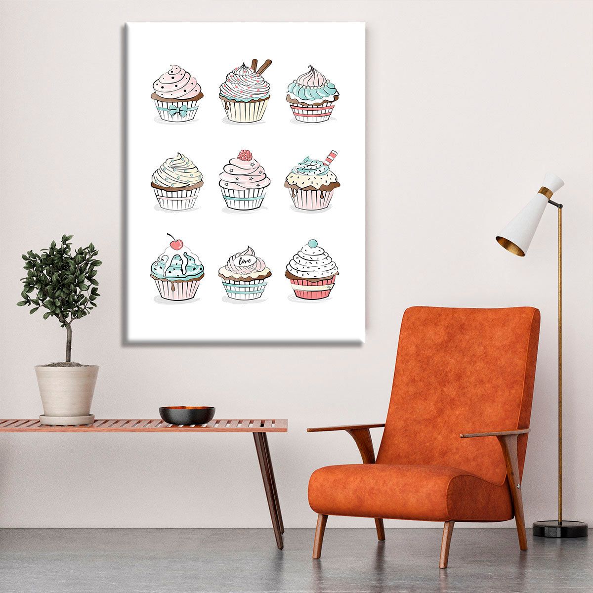 Colorful Cupcakes Wall Art