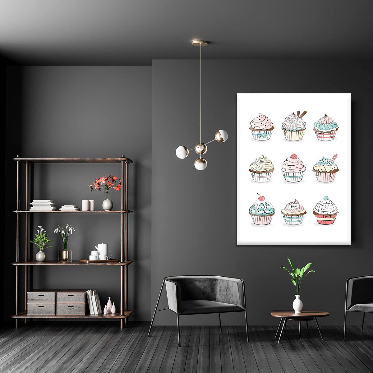Colorful Cupcakes Wall Art