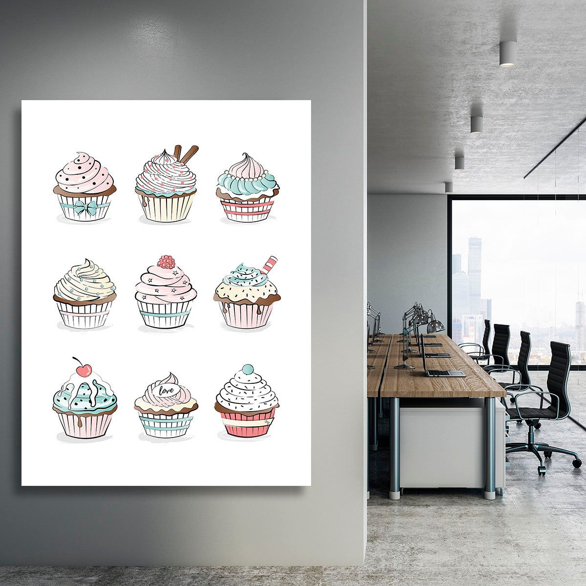 Colorful Cupcakes Wall Art