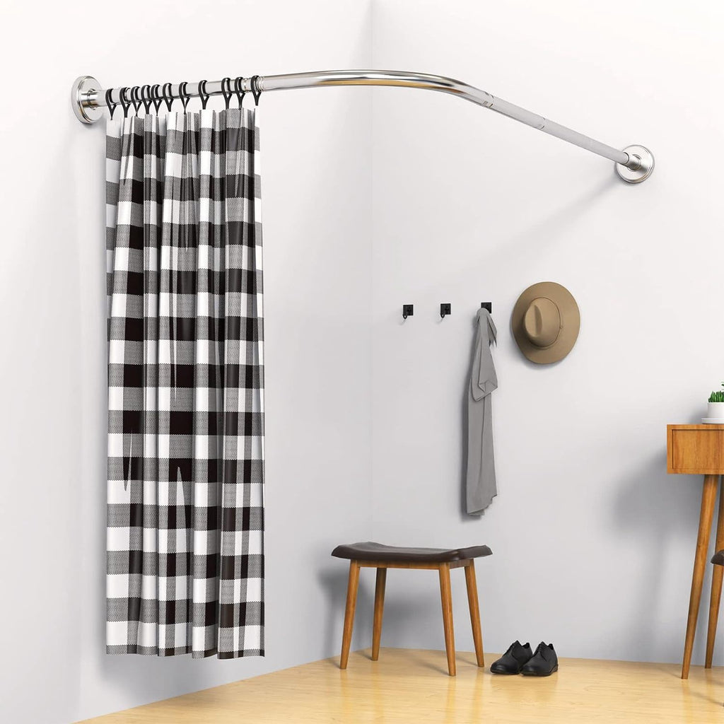 Adjustable L-Shaped Shower Curtain Rod