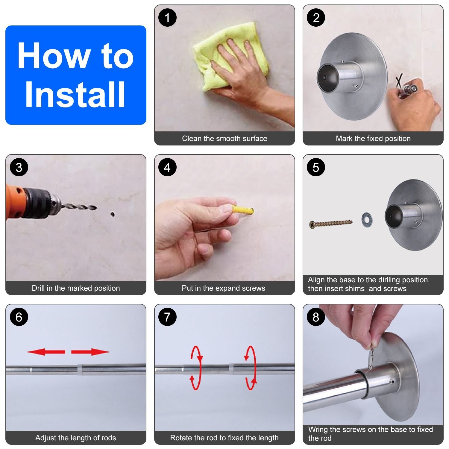 Adjustable L-Shaped Shower Curtain Rod