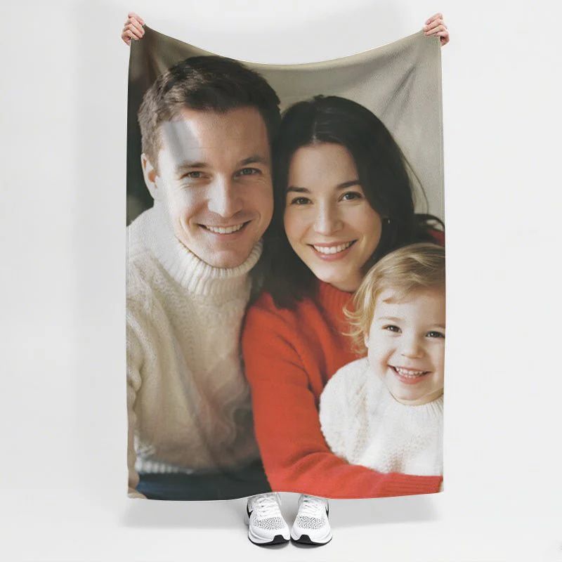 Custom Flannel Blanket with Photo Upload for Mother's Day