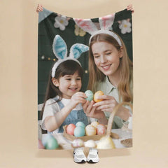 Custom Flannel Blanket with Photo Upload for Mother's Day