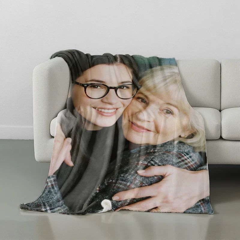 Custom Flannel Blanket with Photo Upload for Mother's Day