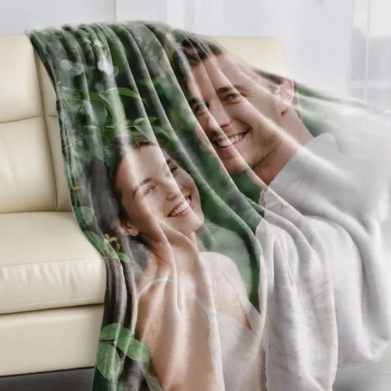 Custom Flannel Blanket with Photo Upload for Mother's Day