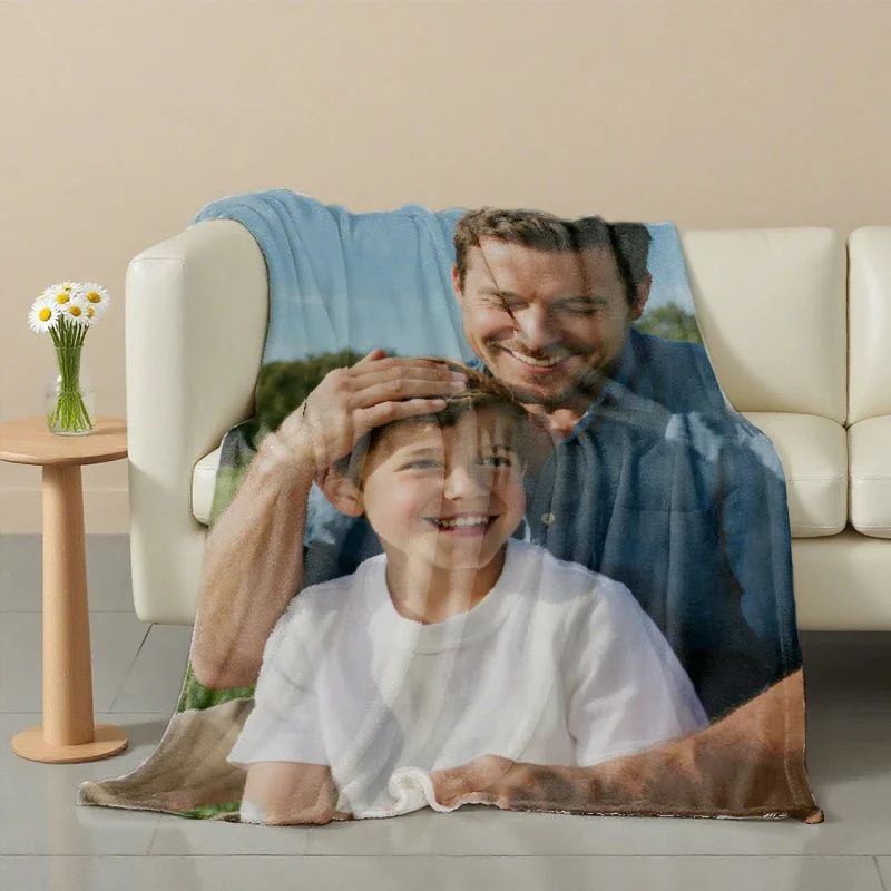 Custom Flannel Blanket with Photo Upload for Mother's Day