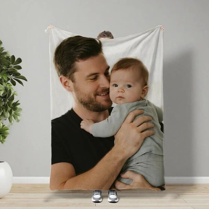 Custom Flannel Blanket with Photo Upload for Mother's Day