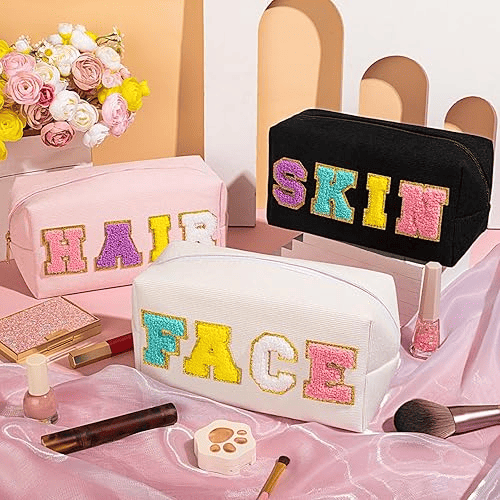 SKIN, FACE and HAIR Varsity Makeup Pouch Set