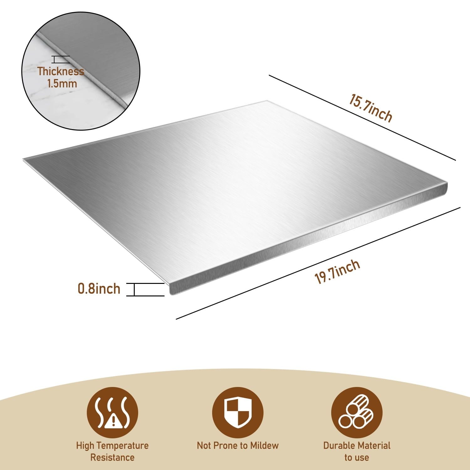 Large 304 Stainless Steel Cutting Board – Multipurpose Kitchen Workhorse